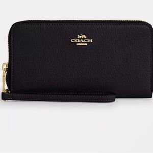 Coach Black Leather Wristlet Wallet